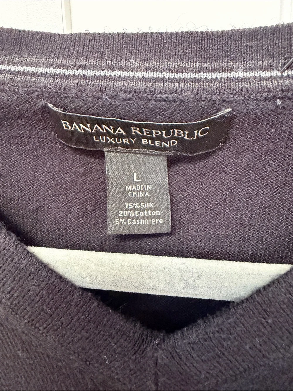 Banana Republic Men's Black V-Neck Lightweight Sweater